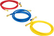 DURAFORCE 29986 Plus II 1/4" Red Blue Yellow Charging Hose Compact Ball Valve 72" 3 Pack