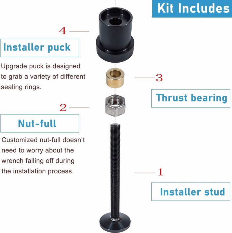 DURAFORCE Inner Axle Side Seal Installation Tool for Dana 30, 44 & 60 Front Differentials
