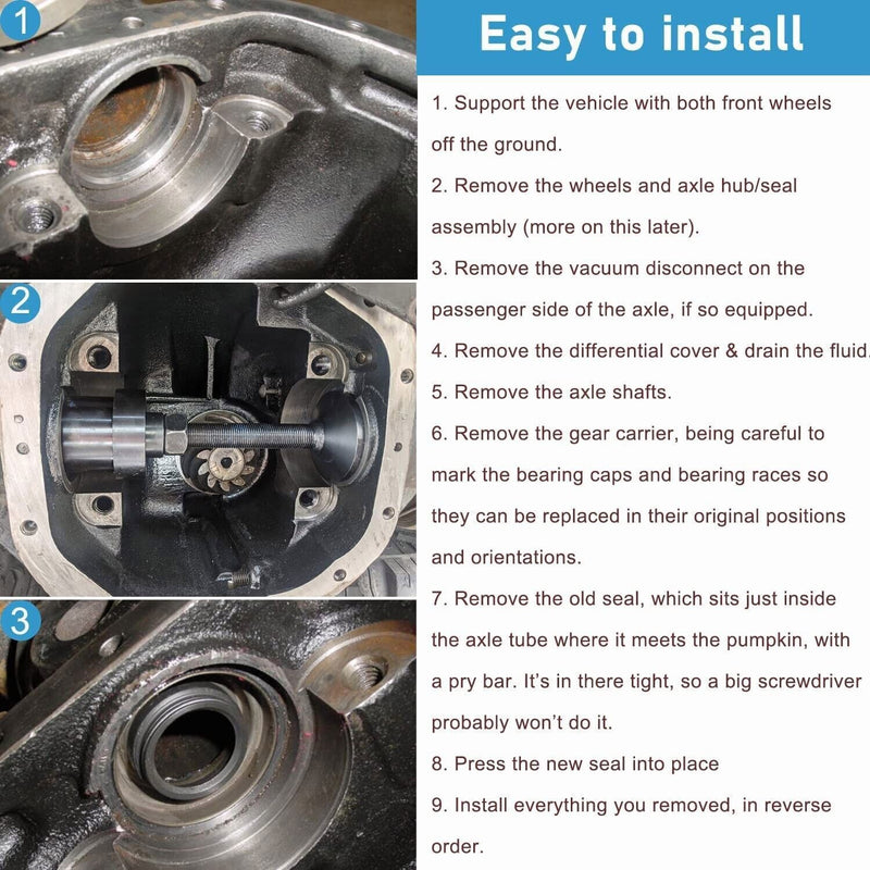 DURAFORCE Inner Axle Side Seal Installation Tool for Dana 30, 44 & 60 Front Differentials