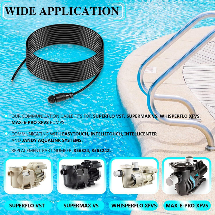 DURAFORCE For Pentair SuperFlo VS/VST, WhisperFlo VS/VST Communication Cable 25', 356324 Z