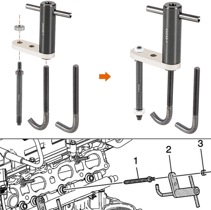 DURAFORCE 6706 Fuel Injector Rail Assembly Remover Tool EN-49248 For Chevy GMC Cadillac GM