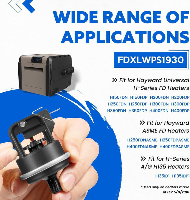 DURAFORCE Water Pressure Switch for Hayward Universal H-Series Low Nox Pool Heater