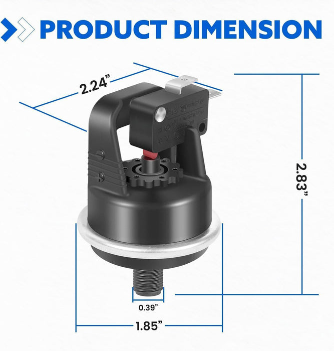 DURAFORCE Water Pressure Switch for Hayward Universal H-Series Low Nox Pool Heater