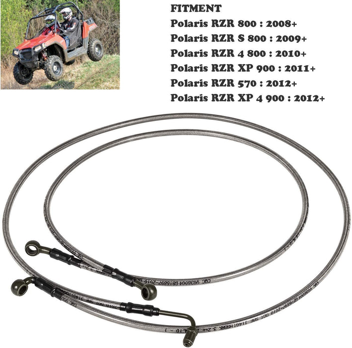 DURAFORCE 1068 Extended Front/Rear Brake Lines for Polaris RZR 800/S 800/4 800/XP 900/570