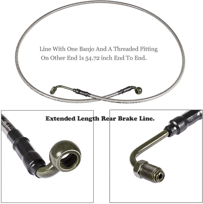 DURAFORCE 1068 Extended Front/Rear Brake Lines for Polaris RZR 800/S 800/4 800/XP 900/570