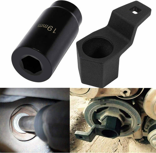 DURAFORCE 19mm Harmonic Balancer Socket and 50mm Crankshaft Pulley Wrench Holder for Honda