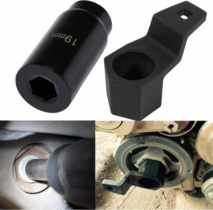 DURAFORCE 19mm Harmonic Balancer Socket and 50mm Crankshaft Pulley Wrench Holder for Honda