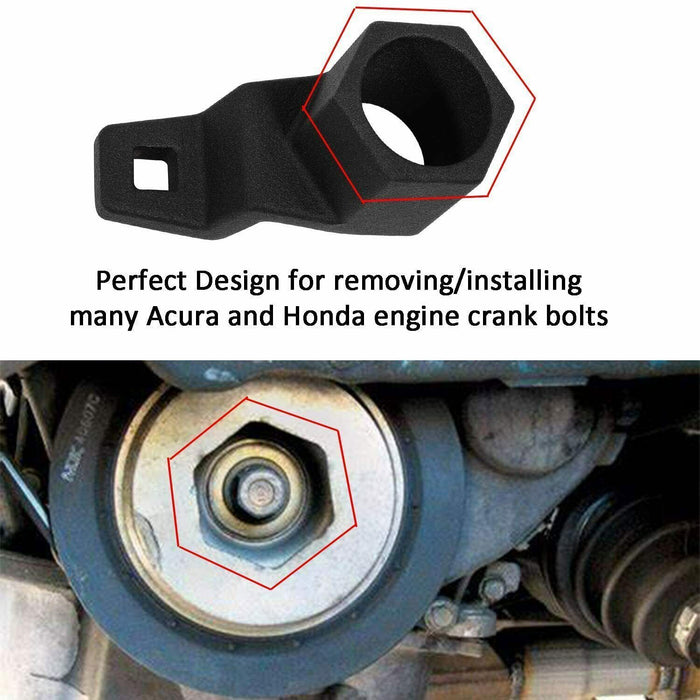 DURAFORCE 19mm Harmonic Balancer Socket and 50mm Crankshaft Pulley Wrench Holder for Honda