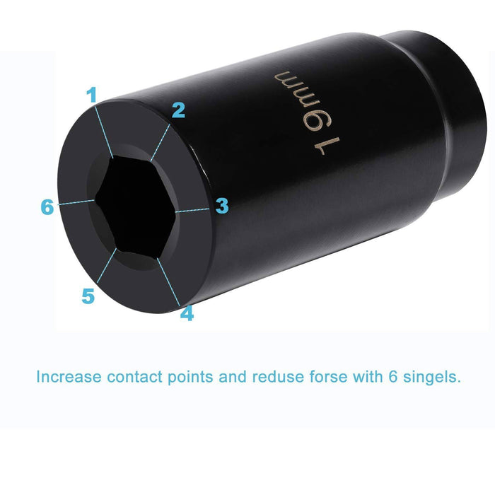 DURAFORCE 19mm Harmonic Balancer Socket and 50mm Crankshaft Pulley Wrench Holder for Honda