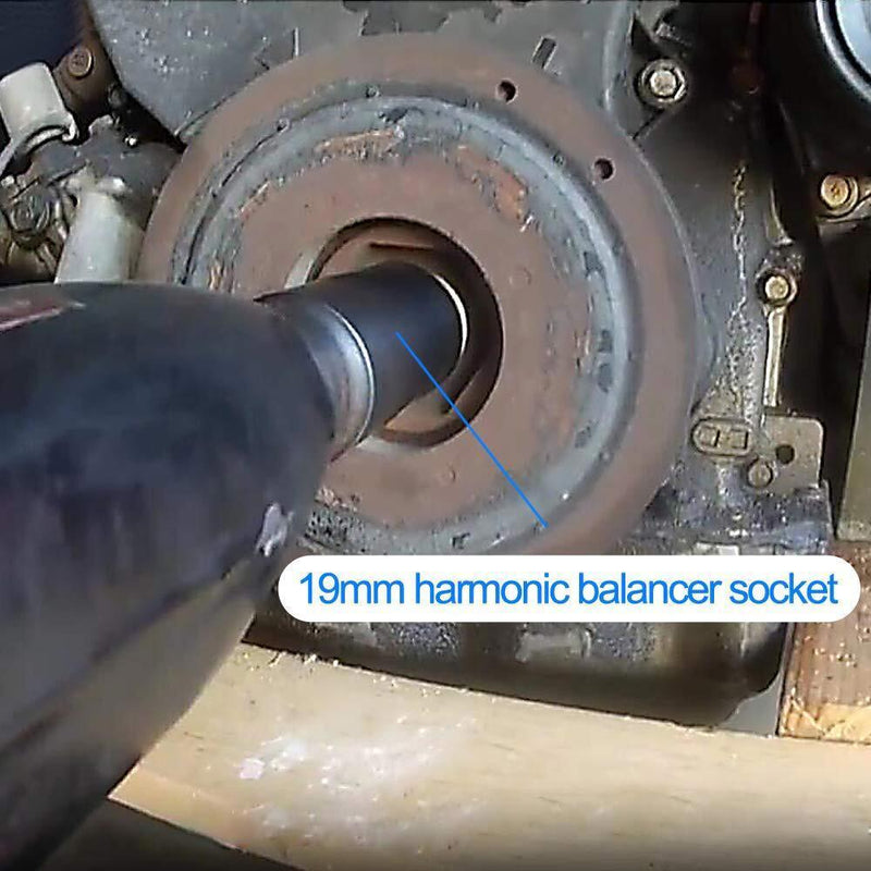DURAFORCE 19mm Harmonic Balancer Socket and 50mm Crankshaft Pulley Wrench Holder for Honda