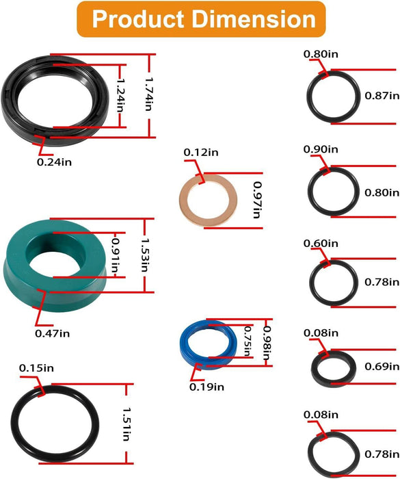 DURAFORCE For Sears Craftsman 328.12160 Floor Jack 2 Ton Seal Replacement Repair Kit 21Pcs