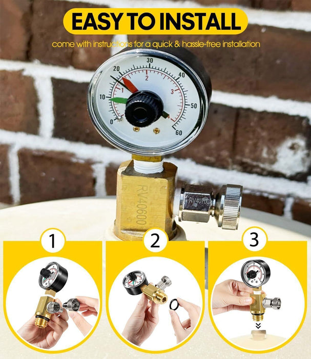 DURAFORCE for Pentair RV40600 98209800 Brass AIR RELIEF VALVE GAUGE FNS Plus Clean & Clear