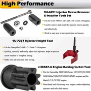 DURAFORCE 9U-6891 Injector Sleeve Tool+Injector Height Tool+Socket for CAT 3406E C-15 C-16