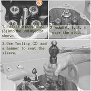 DURAFORCE 9U-6891 Injector Sleeve Tool+Injector Height Tool+Socket for CAT 3406E C-15 C-16