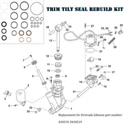 DURAFORCE 434519 Trim Tilt O-Ring Seal Rebuild Kit For Johnson Evinrude OMC 0434519 FSM011