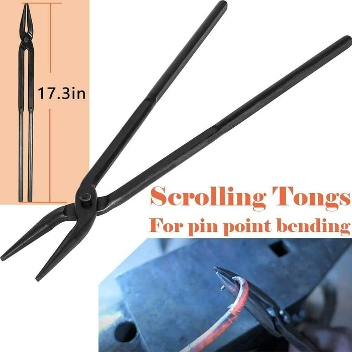 DURAFORCE 6Pcs Beginner Blacksmith Bladesmith Forge Tongs Tools Set Knife Making Tongs Set