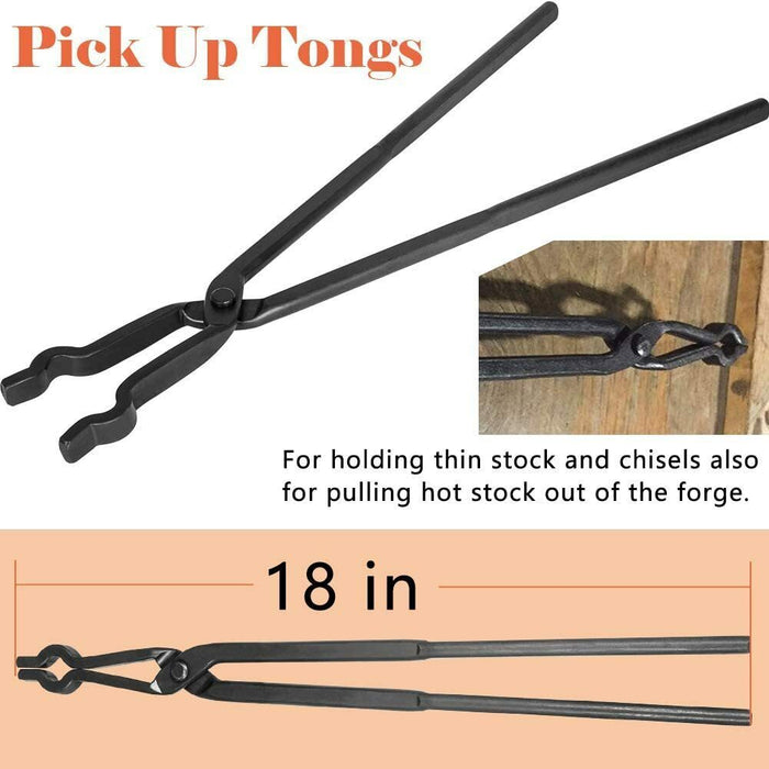 DURAFORCE 6Pcs Beginner Blacksmith Bladesmith Forge Tongs Tools Set Knife Making Tongs Set