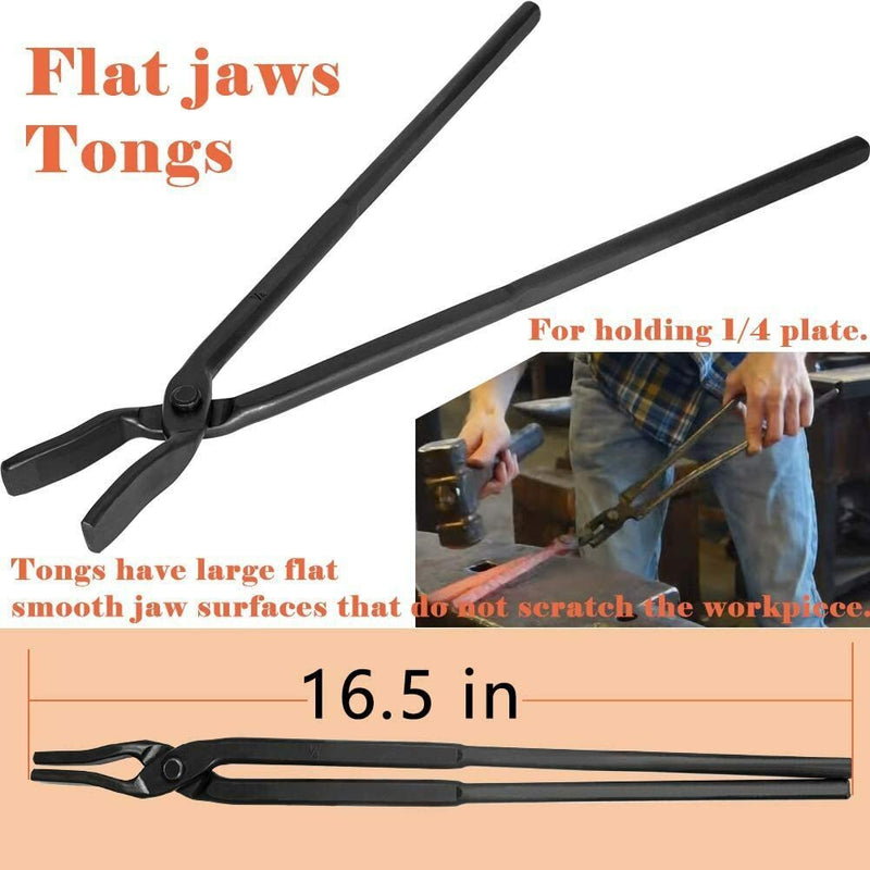 DURAFORCE 6Pcs Beginner Blacksmith Bladesmith Forge Tongs Tools Set Knife Making Tongs Set