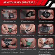 DURAFORCE For JK Accessories Car Key Fob Case Cover for Jeep Wrangler JK 2007-2018 Red