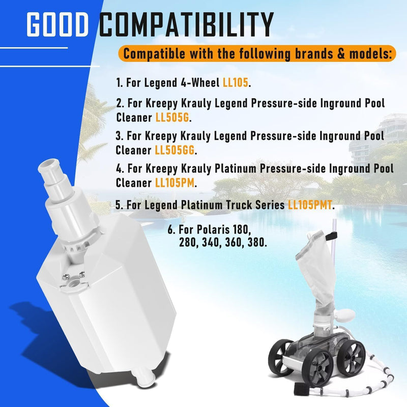 DURAFORCE Replace For Pentair E10 White Back-Up Valve Replacement Automatic Pool Cleaner