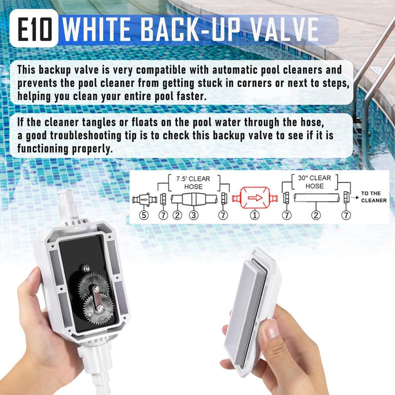 DURAFORCE Replace For Pentair E10 White Back-Up Valve Replacement Automatic Pool Cleaner