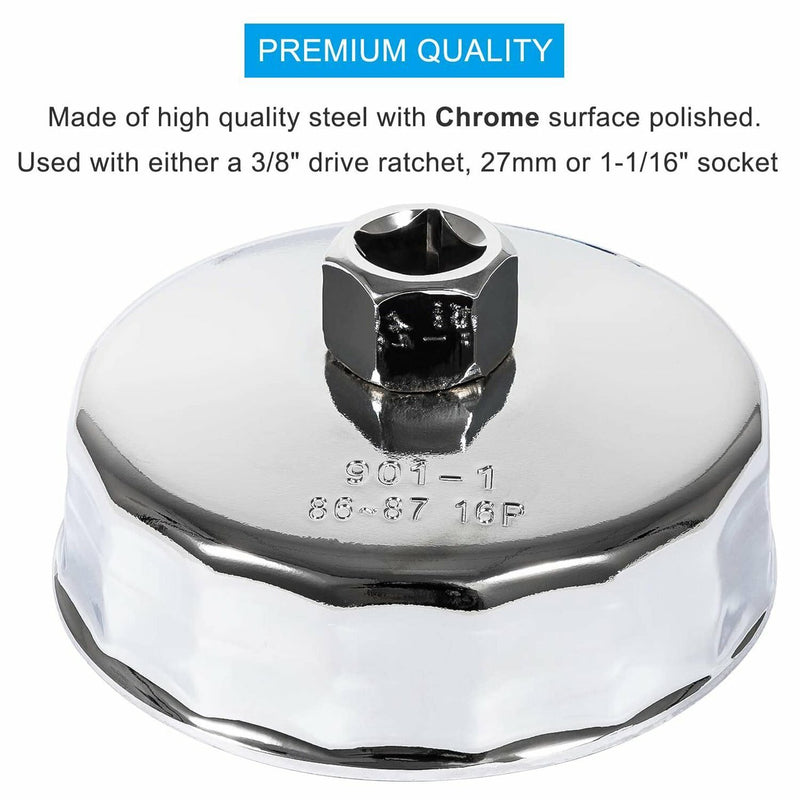 DURAFORCE Oil Filter Wrench for BMW 86mm Cartridge Style Oil Filter Housing Caps