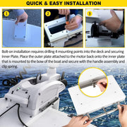 DURAFORCE For Minn Kota 1854054 Quick Release Bracket Mount RTA-54 For Riptide Ulterra