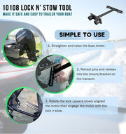 DURAFORCE 10108 Lock N’ Stow Transom Saver Fits Mercury 75-HP to 200-HP EFI EFI Engines