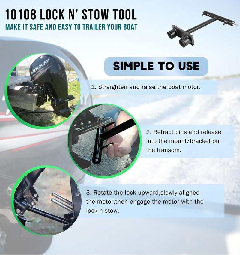 DURAFORCE 10108 Lock N’ Stow Transom Saver Fits Mercury 75-HP to 200-HP EFI EFI Engines