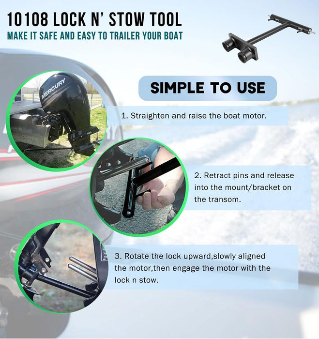 DURAFORCE 10108 Lock N’ Stow Transom Saver Fits Mercury 75-HP to 200-HP EFI EFI Engines