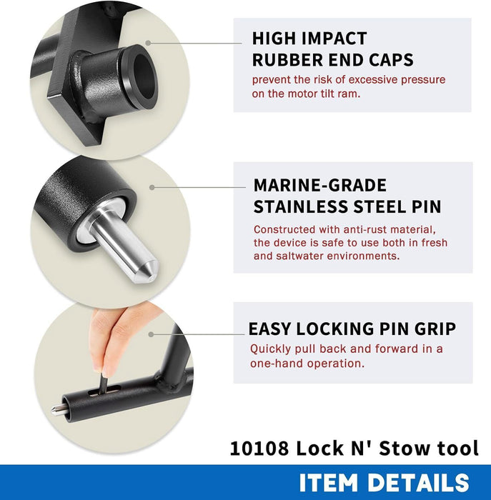 DURAFORCE 10108 Lock N’ Stow Transom Saver Fits Mercury 75-HP to 200-HP EFI EFI Engines
