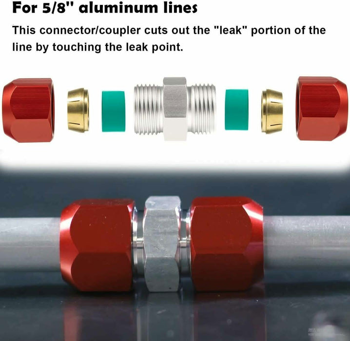 DURAFORCE 800-640 5/8'' Aluminum Line Splice Repair Kit Works for A/C, coolant Etc