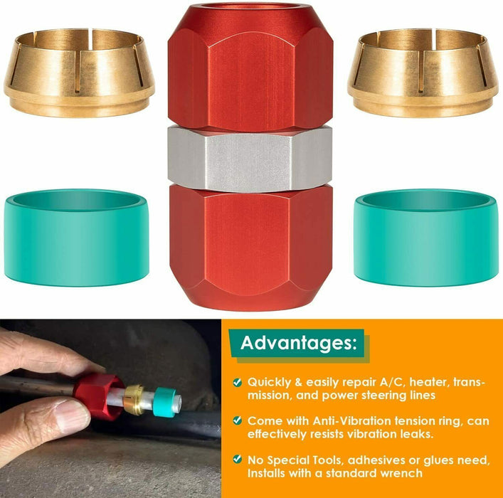 DURAFORCE 800-640 5/8'' Aluminum Line Splice Repair Kit Works for A/C, coolant Etc
