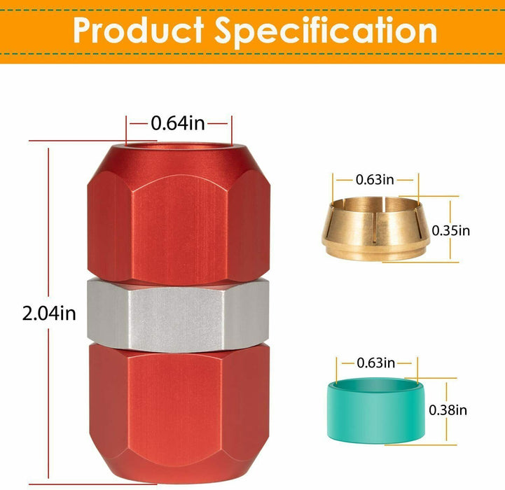 DURAFORCE 800-640 5/8'' Aluminum Line Splice Repair Kit Works for A/C, coolant Etc