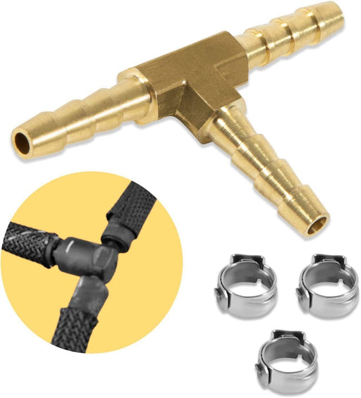 DURAFORCE Fuel Injector Return Line Tee"T" Fitting Brass For Ford 6.7L Powerstroke 11-20