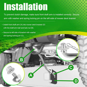 DURAFORCE GX20497A Front Draft Arm Kit Deck Lift Linkage Hanger Arm for John Deere GX20497