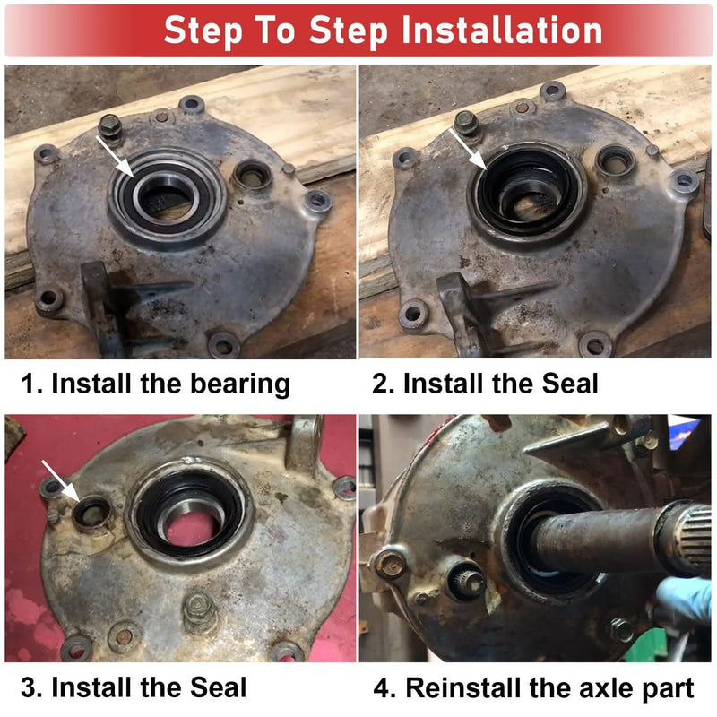 DURAFORCE Rear Differential Axle Bearing Seal Kit for Honda TRX250 EX Recon Sportrax 97-17