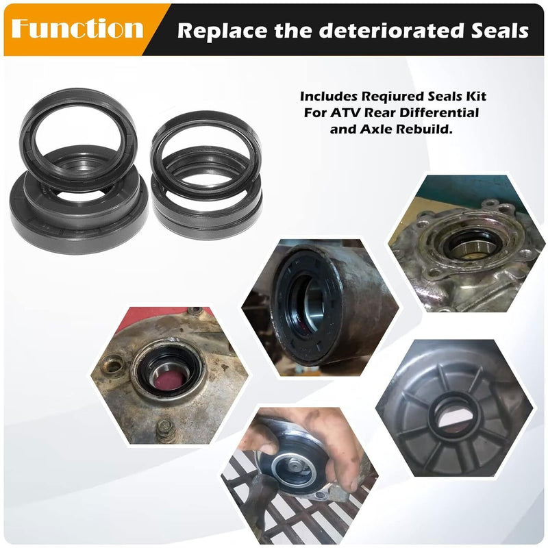 DURAFORCE Rear Differential Axle Bearing Seal Kit for Honda TRX250 EX Recon Sportrax 97-17