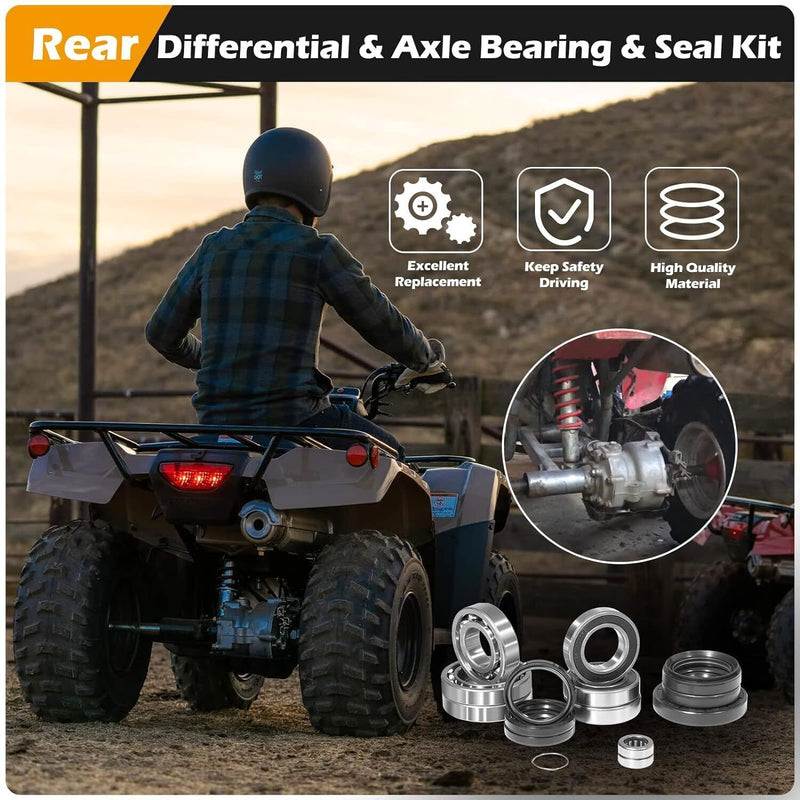 DURAFORCE Rear Differential Axle Bearing Seal Kit for Honda TRX250 EX Recon Sportrax 97-17