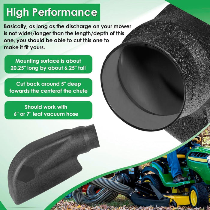 DURAFORCE 62468 Adapter Mow-N-Vac Kit Leaf Vacuum Bagger Universal Deck Boot Chute