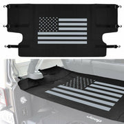 DURAFORCE Rear Trunk Cargo Cover Luggage Shade w/ US Flag for Jeep Wrangler JK 2007-2018