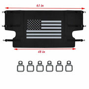 DURAFORCE Rear Trunk Cargo Cover Luggage Shade w/ US Flag for Jeep Wrangler JK 2007-2018