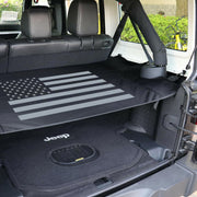 DURAFORCE Rear Trunk Cargo Cover Luggage Shade w/ US Flag for Jeep Wrangler JK 2007-2018