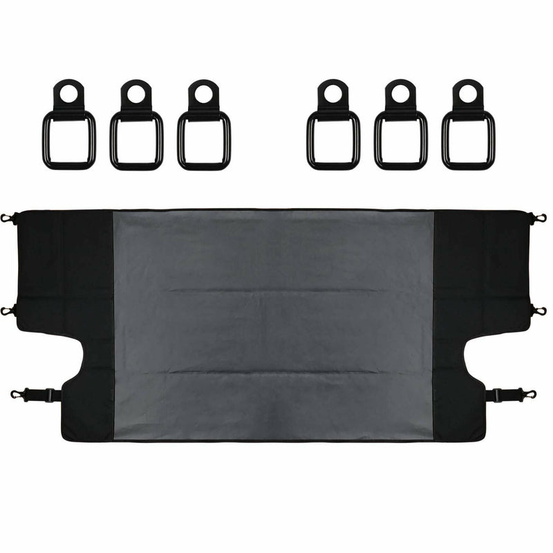 DURAFORCE Rear Trunk Cargo Cover Luggage Shade w/ US Flag for Jeep Wrangler JK 2007-2018