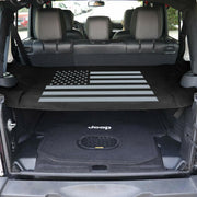 DURAFORCE Rear Trunk Cargo Cover Luggage Shade w/ US Flag for Jeep Wrangler JK 2007-2018