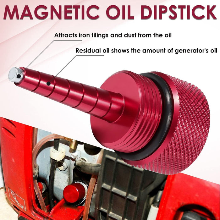DURAFORCE 2Pcs Red Oil Change Funnel & Magnetic Oil Dipstick for Honda Generator EU2200i