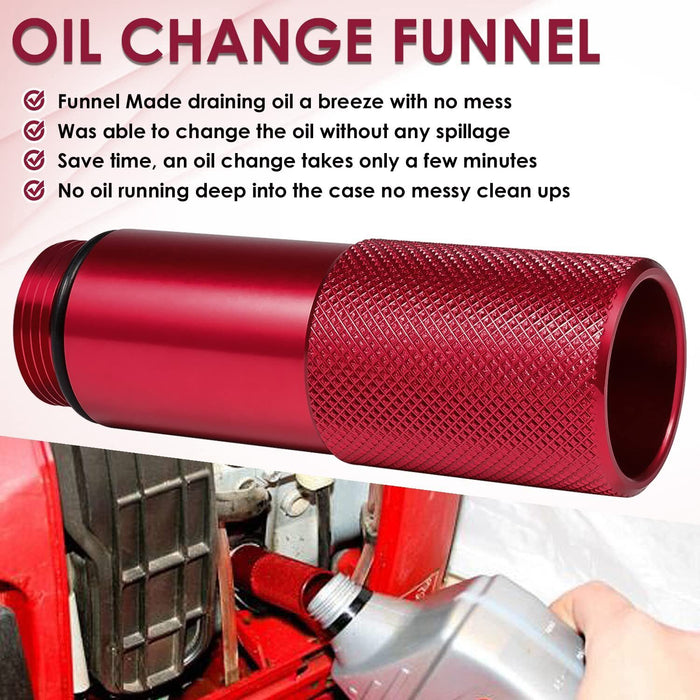 DURAFORCE 2Pcs Red Oil Change Funnel & Magnetic Oil Dipstick for Honda Generator EU2200i