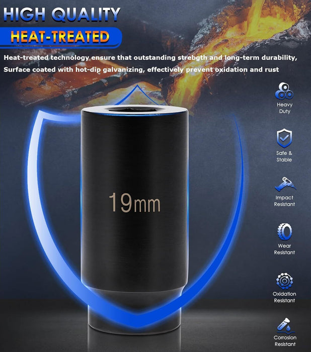 DURAFORCE 19mm Harmonic Balancer Impact Socket Pulley Damper Bolt Tool for Honda Engines