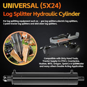 DURAFORCE Hydraulic Cylinders Welded Double Acting 5" Bore 24"Stroke For Log Splitter 5x24