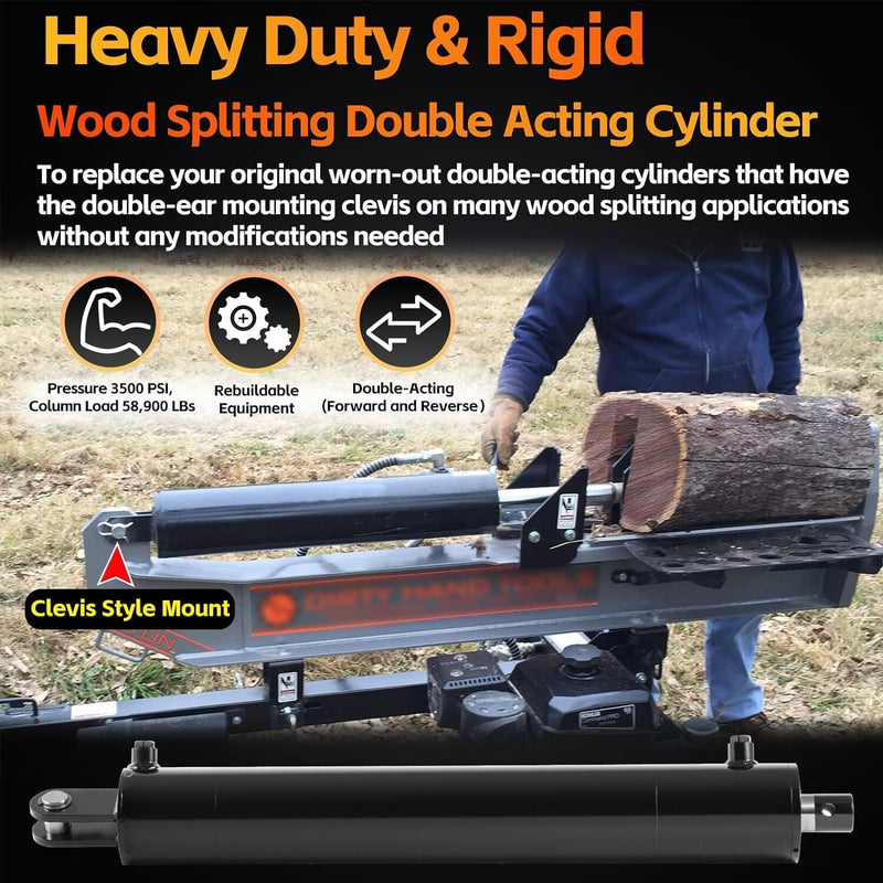 DURAFORCE Hydraulic Cylinders Welded Double Acting 5" Bore 24"Stroke For Log Splitter 5x24